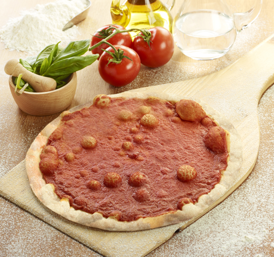 Base de pizza con tomate 28cm